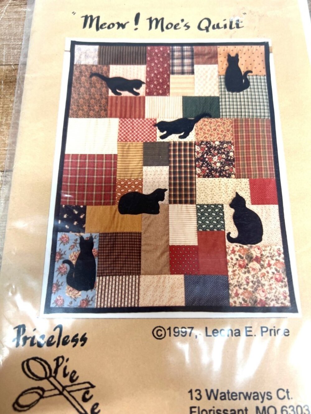 Meow! Moes Quilt Pattern By Leona E. Price & Vicki Frazier Featuring Cats